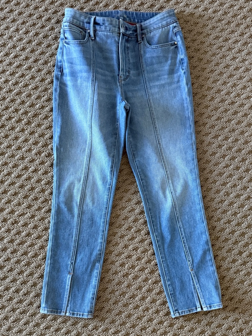 WHBM Light Blue Mid-Rise Ankle Jeans with Front Seam Detail